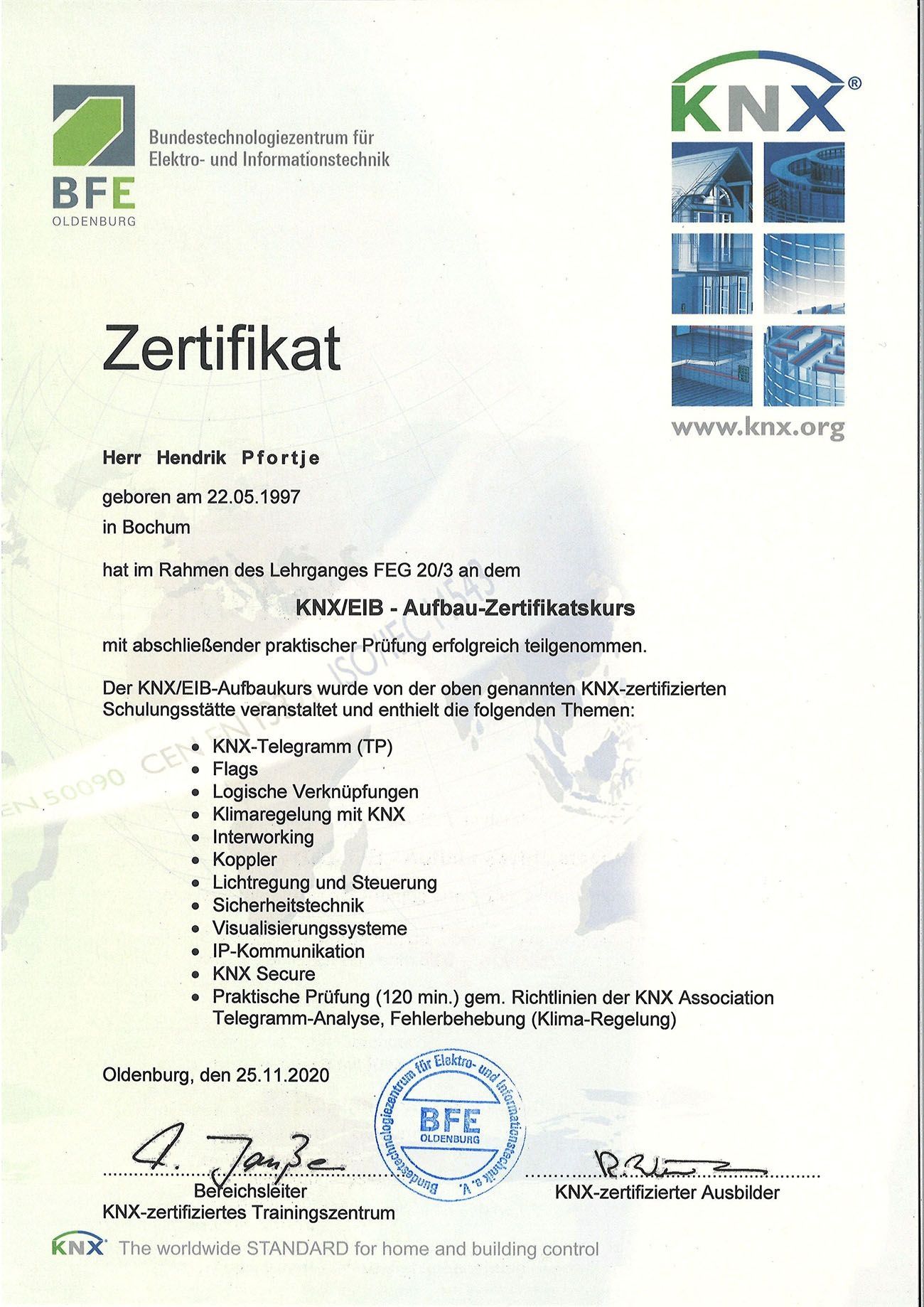 KNX | Zertifikat